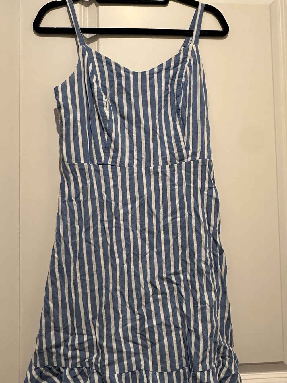 Old Navy Blue and White Striped Spaghetti Strap Sundress